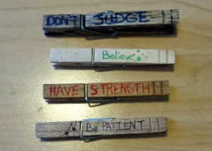 Words Clothespins